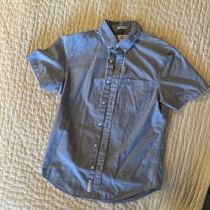 Penguin Heritage slim fit button down shirt men’s small - blue crisp cotton